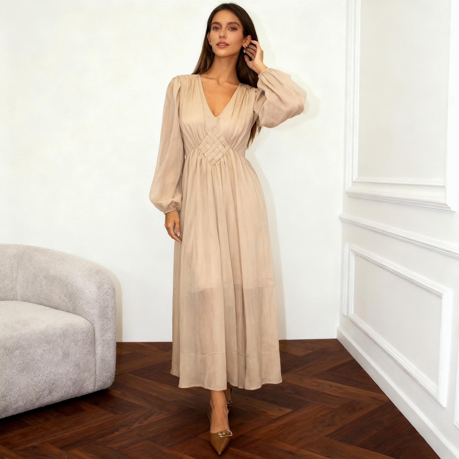 Vestidos de noche elegantes para bodas con mangas de farolillo, vestido de mujer, línea A, vestido de invitado de boda, vestido de dama de honor, vestido de noche, vestido largo, vestido de fiesta