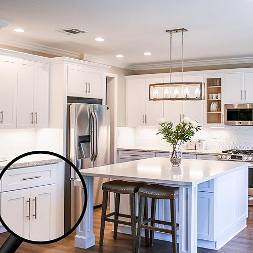 Miniatura 7 de joibabe Paquete de 6 manijas de gabinete de níquel cepillado de acero inoxidable con orificios centrales de 3 pulgadas, manijas de puerta de