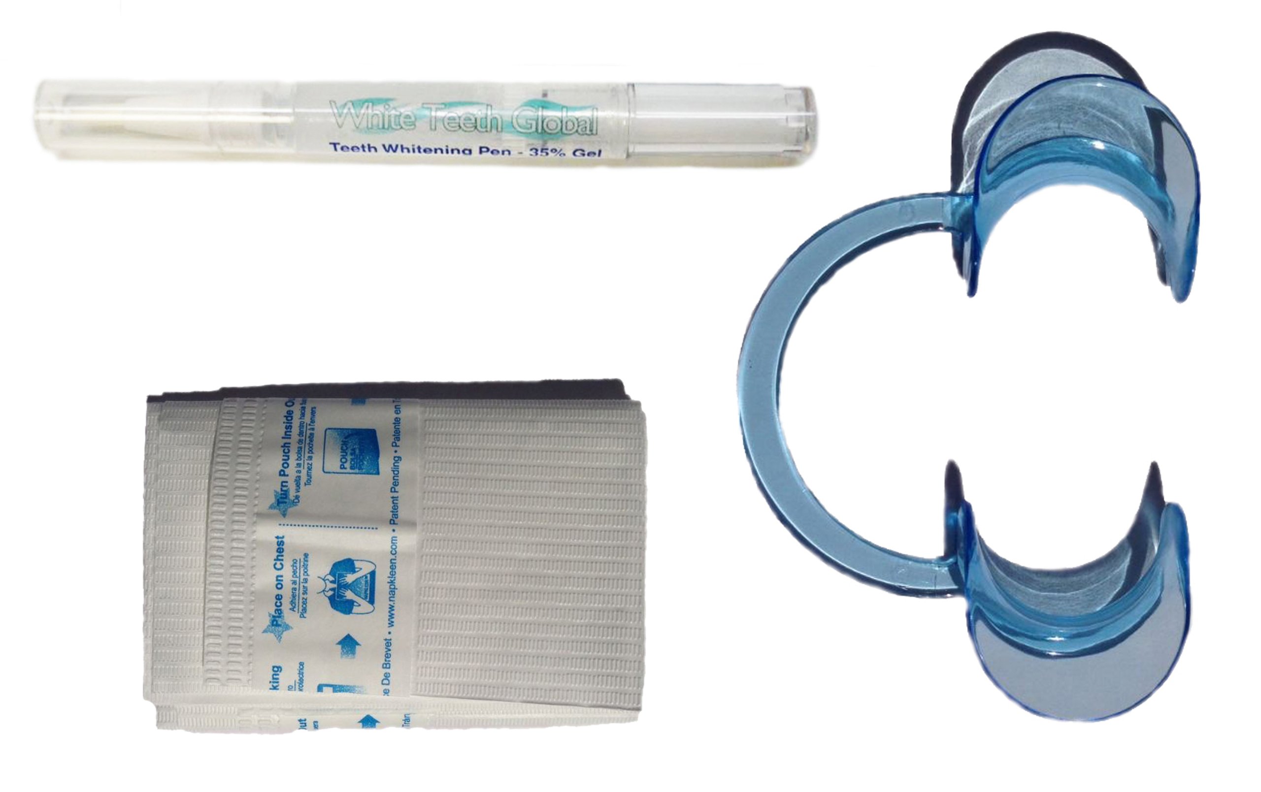 Teeth Whitening Pen Kit with 35 Carbamide Peroxide Whitening Pen Cheek Retractor and Bib