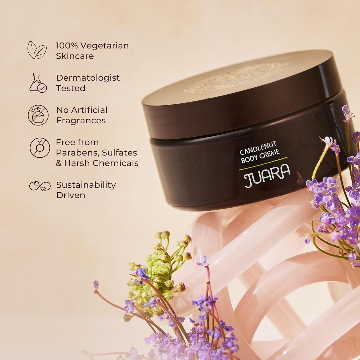 Juara Candlenut Body Cream for Dry Skin - Moisturizing Body Lotion with Natural Oils & Butters - Hydrating Daily Moisturizer - 7.5 oz - Image 6