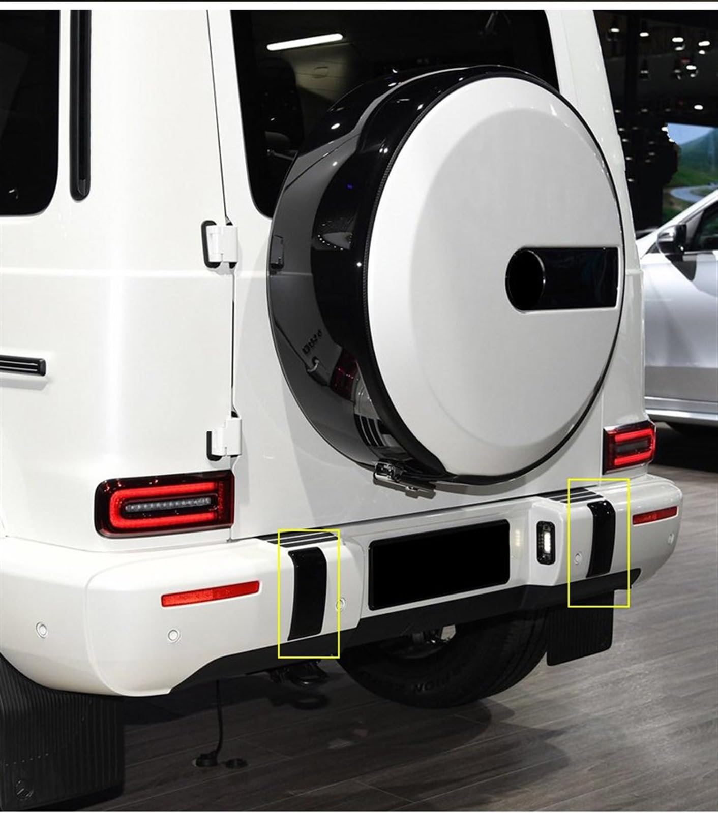 Komponenten Echte Kohlefaser Dekorative Abdeckung Für Die Hintere Stoßstange Des Autos Für Benz G-Klasse 2019–2020 Autoheckabdeckung
