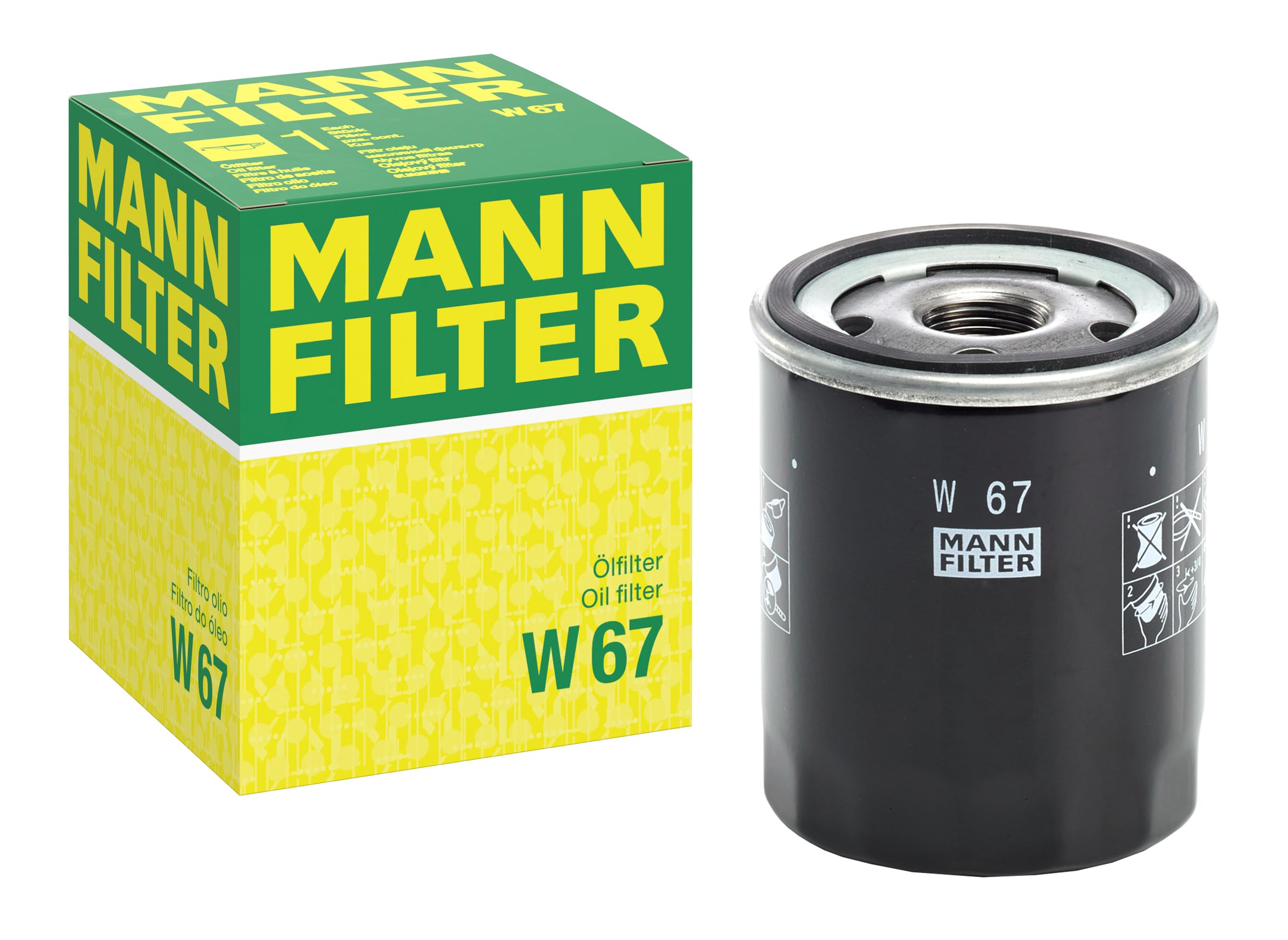 Original Mann-Filter Oil Filter W 67 for Mitsubishi Smart