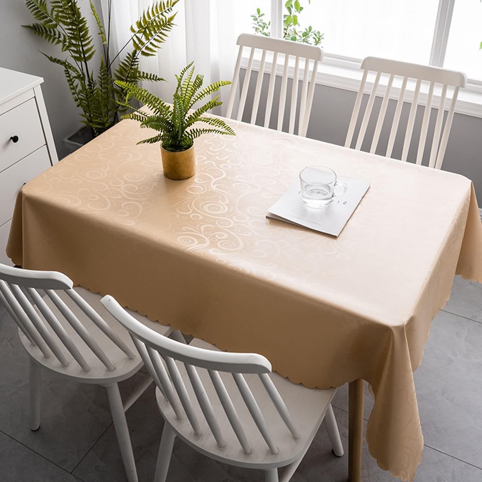 Prostokątny obrus z gumką, obrus do salonu 140 x 200 cm dekoracja szampański wzór z folii PVC na urodziny