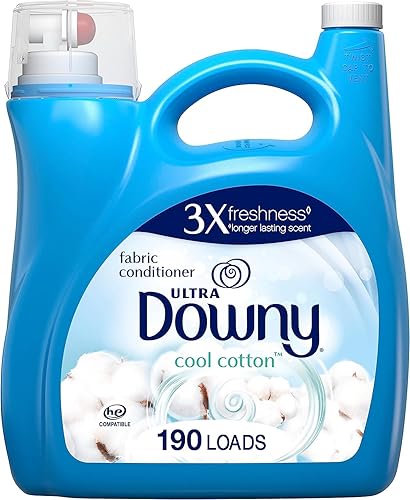 Downy Cool Cotton - Acondicionador líquido de tela (suavizante de telas), 164 onzas líquidas, 190 cargas