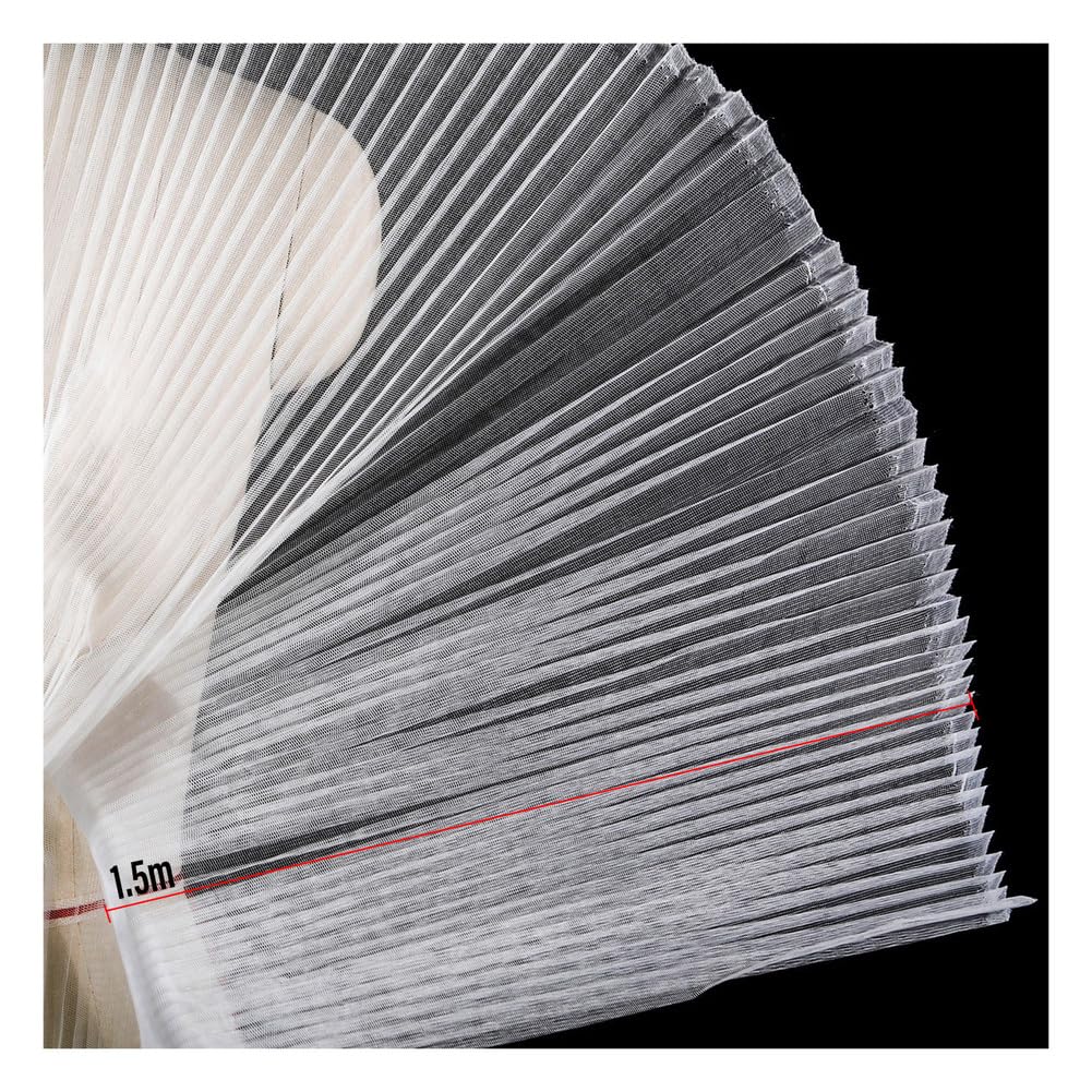 Plissee Organza Stoff 1.5 * 10m Tüllstoff rüschen Stoff Falten Chiffon Harter tüll Kleiderstoff Modestoff Dekostoff für Tischdekoration Party Abschlussfeier Geburtstag Valentinstag Hochzeit