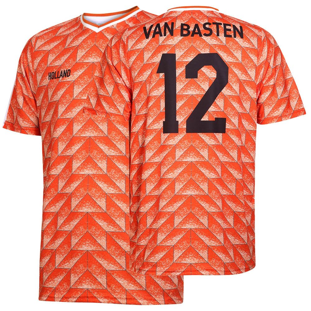 Kingdo Completo da Calcio Campionato Europeo 88 Van Basten - Nazionale Olandese - Arancione - Bambino e Adulto - Ragazzi - Uomini - Divisa da Calcio - Maglietta Sportiva - Abbigliamento Sportivo