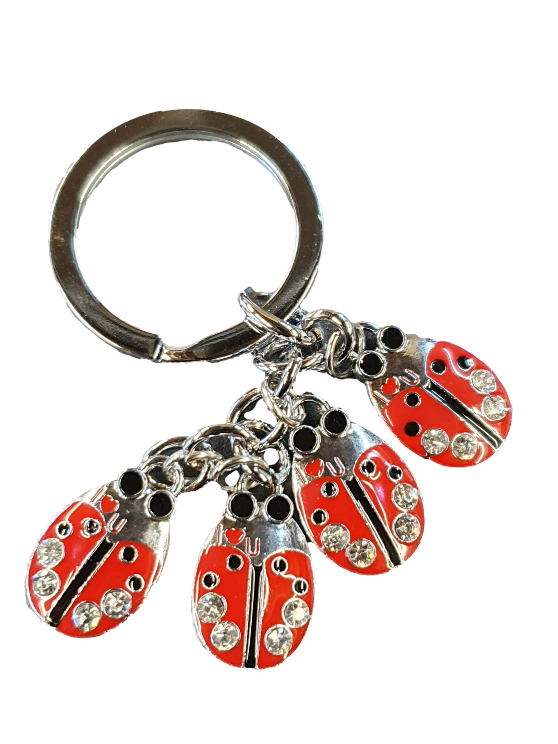 Fat-Catz-Copy-Catz Women's Red Cute 4 Piece Ladybird Ladybug Insect Keyring Handbag Charm No:6