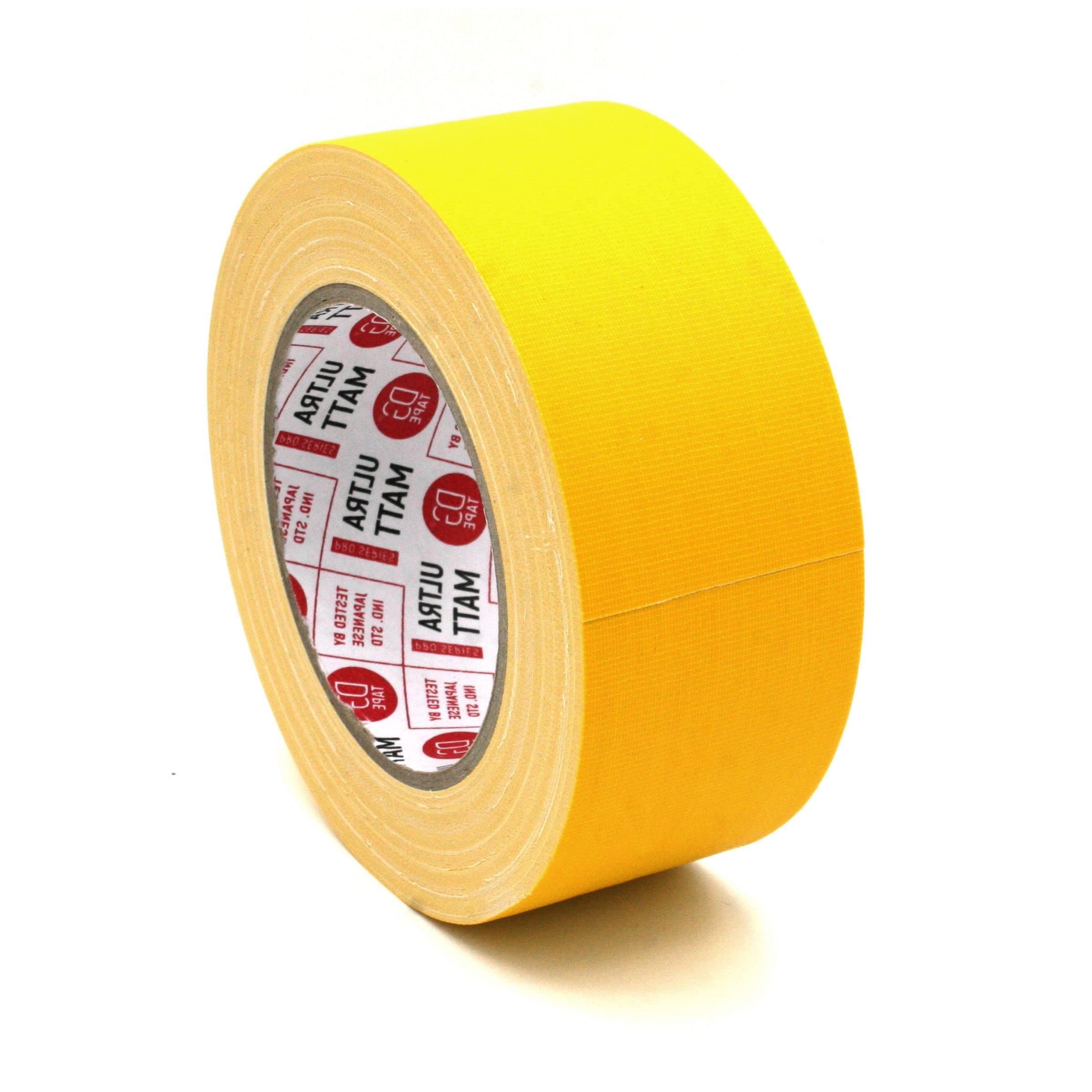 2 inch X 30ya DEEP YELLOW TAPE. Matte Finish LDPE coated. Best to Marking + Write on Surface. Non-Reflective Gaffer Tape. Natural Rubber Adhesive + 80 Mesh Fabric Basement (2 in X 30 ya, Deep Yellow)