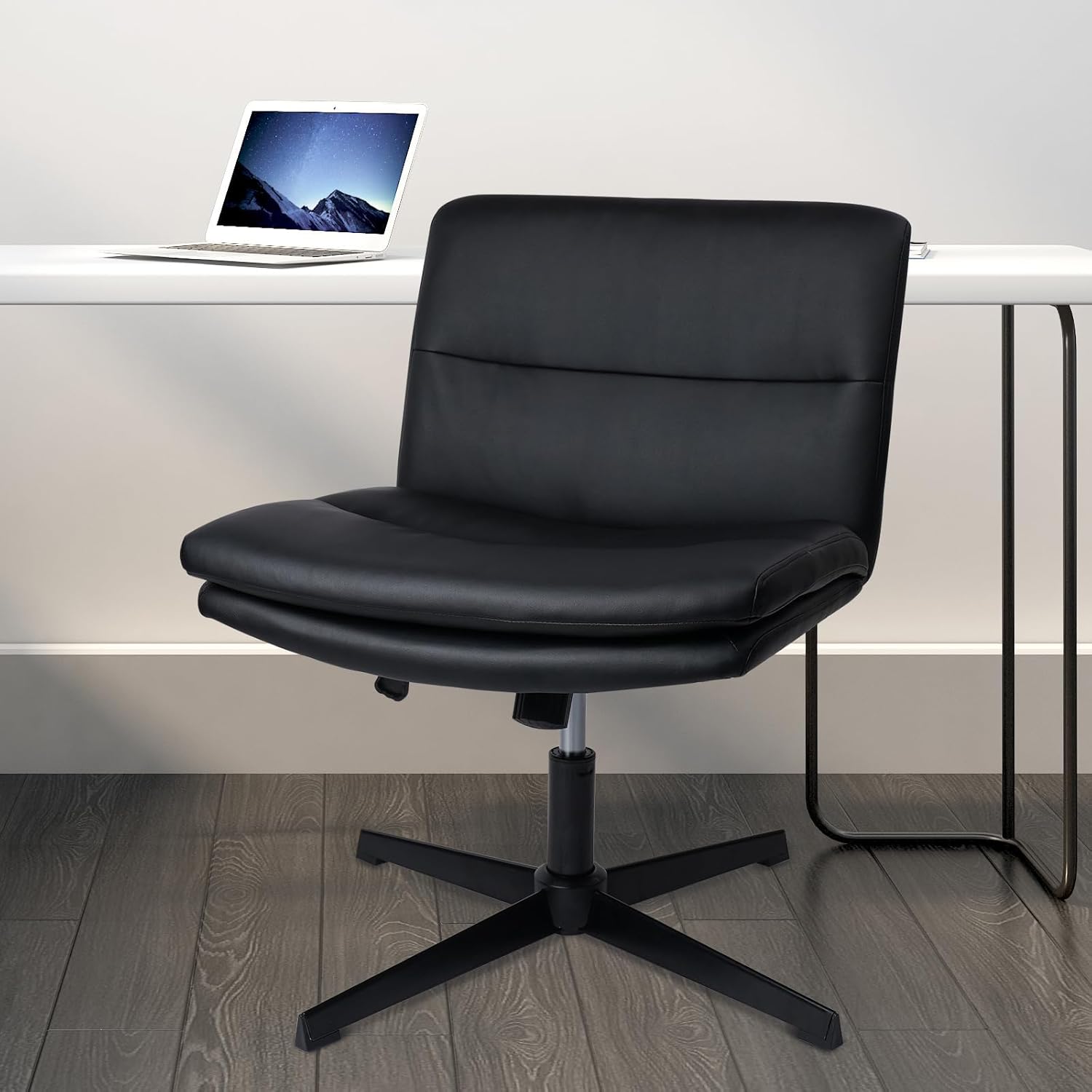 KLASIKA Office Desk Chairs Armless No Wheels,Cross Legged