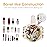 Narwey Barrel Drawstring Makeup Bag Large Floral Cosmetic Bag Make up Bags Toiletry Organizer for Women and Girls (Beige Flamingo) (Patent)