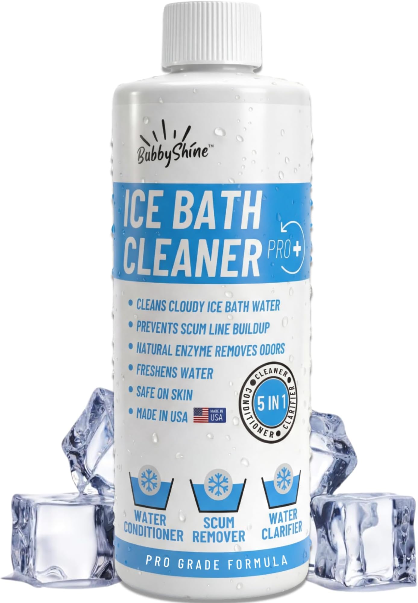 BubbyShine, 5in1 Weekly Cold Plunge Water Treatment - Cold Plunge Cleaner, Ice Bath Cleaner, Water Stabilizer For Cold Plunge Ice Pod, Clarifier Softener, Cold Plunge Accessories, Ice Bath Accessories