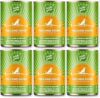 Irish Pure Premium Nassfutter für Hunde | 6X 390g | irisches-Huhn | Vitamine | Getreidefrei | Sensitiv | mit Superfood Kelp-Alge | Nassfutter für alle Rassen product image