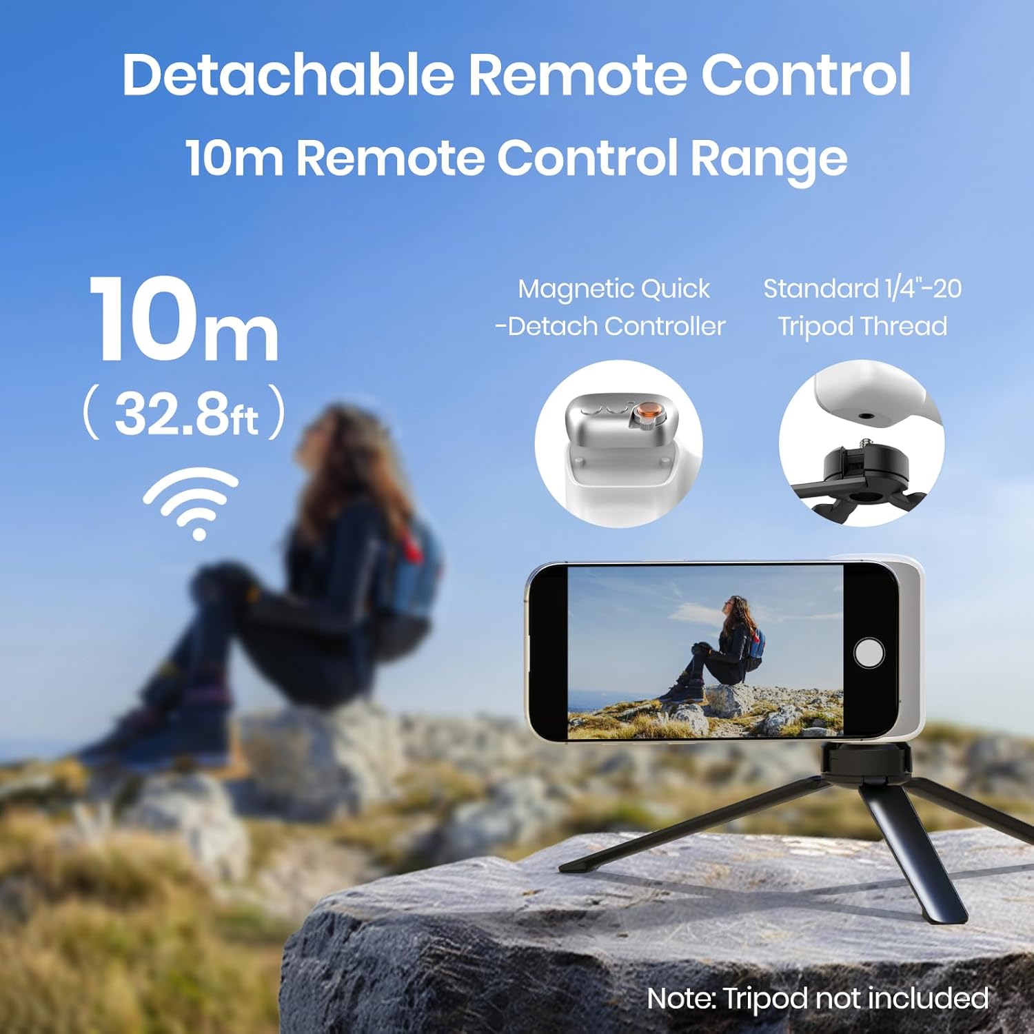 Magnetic Phone Camera Grip, Smartphone Shooting Holder Selfie Handle Snap with Wireless Shutter Button Remote for iPhone 16 15 14 13 12 Pro Max Android Cellphone Vlog Video Photography(White)