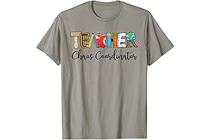 Teacher Apple Ruler Pencil Book Notebook Chaos Coordinator T-Shirt