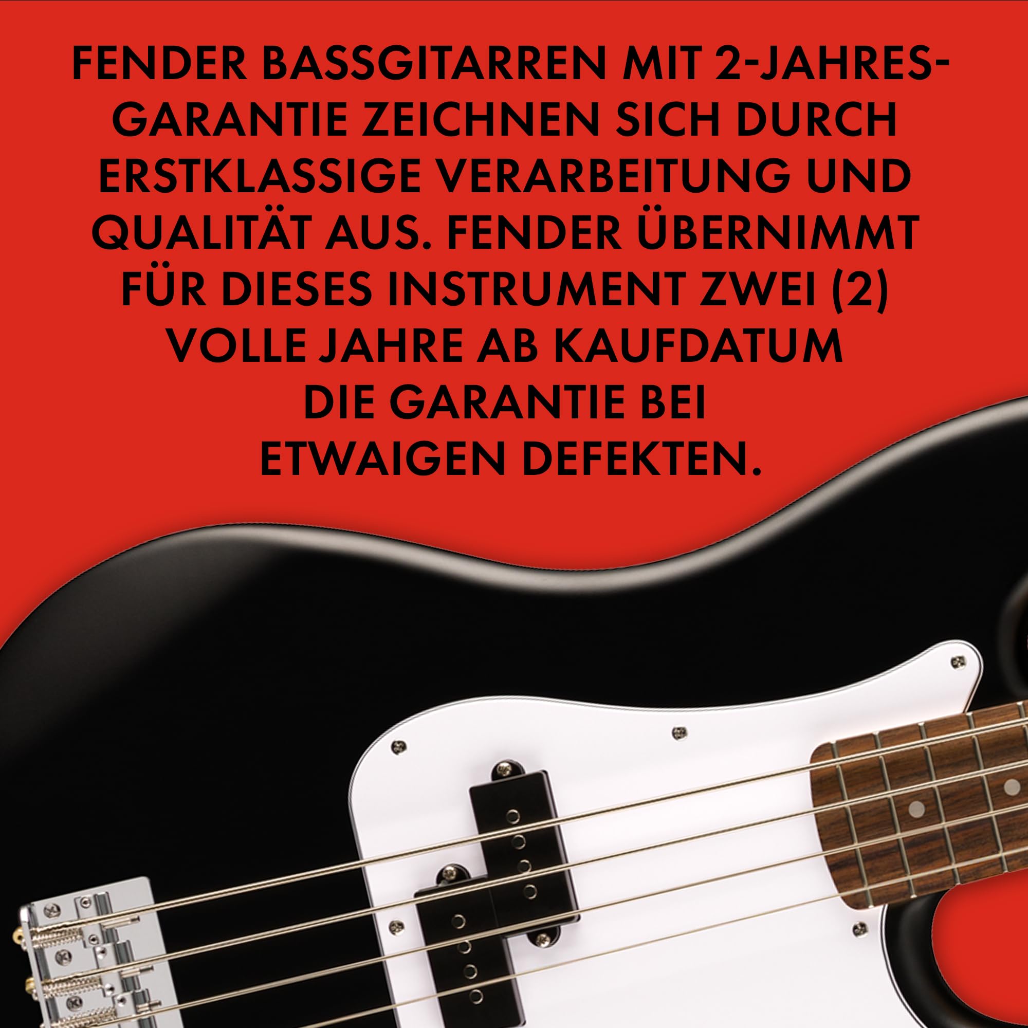 Squier by Fender Debut Collection Precision Bass, Lieferumfang mit Zubehör: - Ständer - Rumble 15 Amp - Gepolstertes Gigbag - Gurt - Bass - 3 m Kabel - FT-1 Stimmgerät