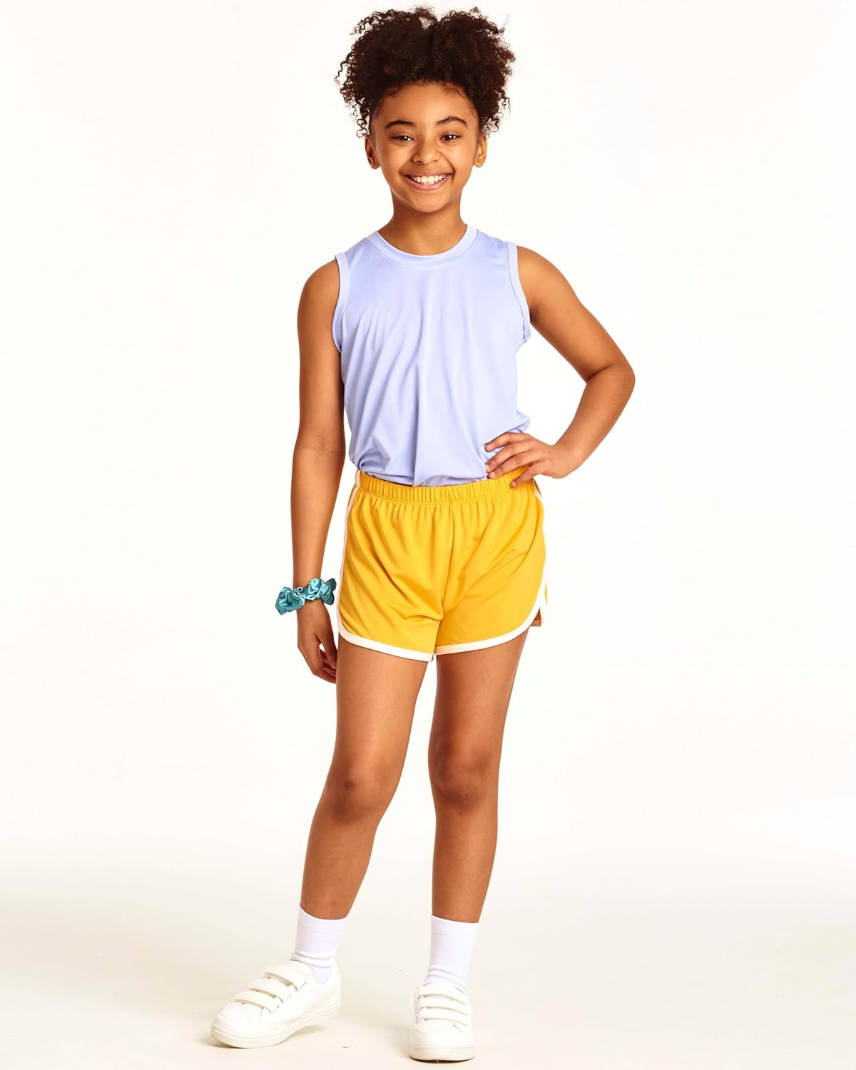 Real Essentials 5 Pack: Girls' Dry-Fit Athletic Dolphin Shorts for Youth Kids Teens Running Gym Sports (Ages 4-16) - Image 6