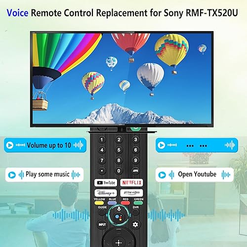 Miniatura 3 de Reemplazo remoto de voz mejorado para control remoto Sony Smart TV, reemplaza el control remoto RMF-TX520U/TX500U RMF-TX310U/TX300U