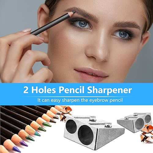 Miniatura 3 de 84 sacapuntas de doble agujero, sacapuntas manuales de aleación de aluminio, sacapuntas de metal, sacapuntas de mano, sacapuntas manual pequeño para