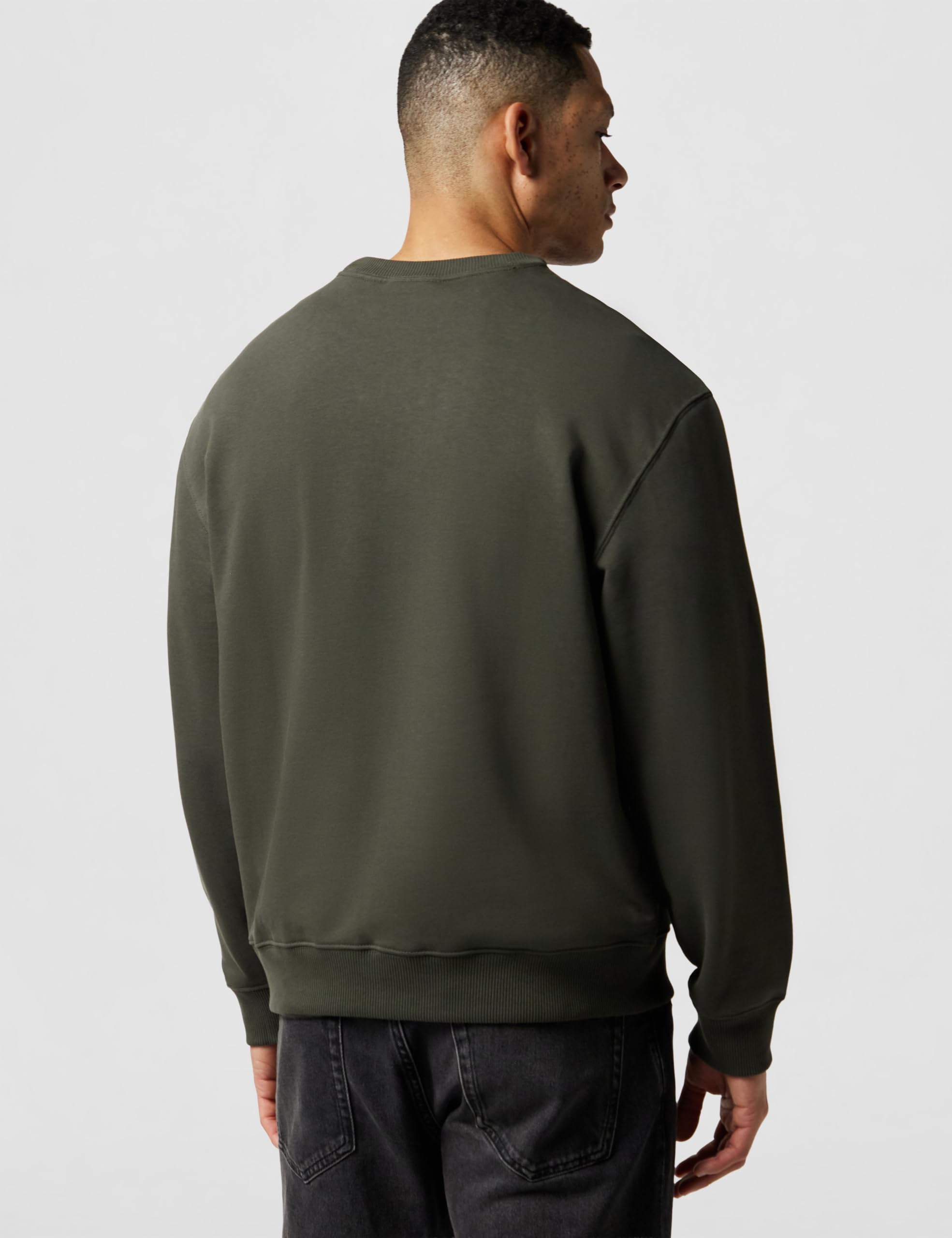 Calvin Klein Uomo Felpa Terry Monogram Relaxed Fit, Marrone (Beluga), M
