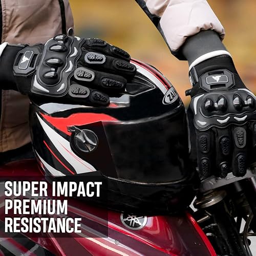 Miniatura 5 de Guantes de motocicleta para hombres y mujeres, guantes de conducción para pantalla táctil con protección de nudillos, ideales para BMX, ATV, MTB,
