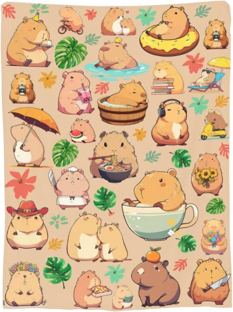 Capybara Gifts Blanket Bed Throw Blanket Soft Lightweight Cozy Warm Blankets for Kids Teens Men Women - Image 9