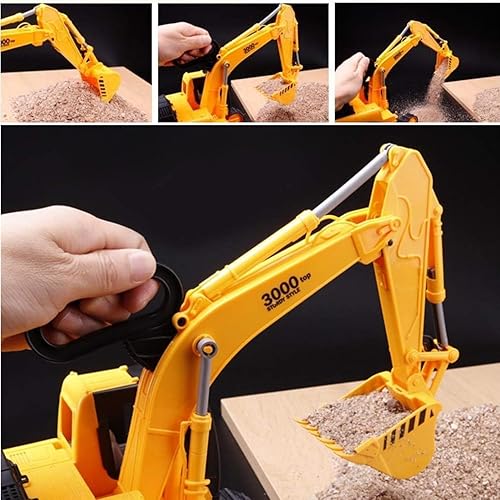 Miniatura 3 de Juguete de excavadora para construcción de tamaño extra grande con brazo pinza de pala para niños
