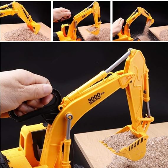 Liberty Imports 15 Oversized Construction Truck Toys for Kids 1:22 Scale Friction Powered Vehicles with Realistic Moving Parts (Excavator)