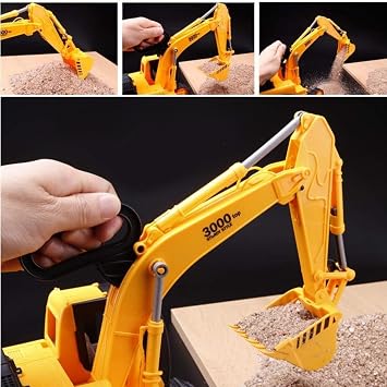 Liberty Imports 15 Oversized Construction Truck Toys for Kids 1:22 Scale Friction Powered Vehicles with Realistic Moving Parts (Excavator)