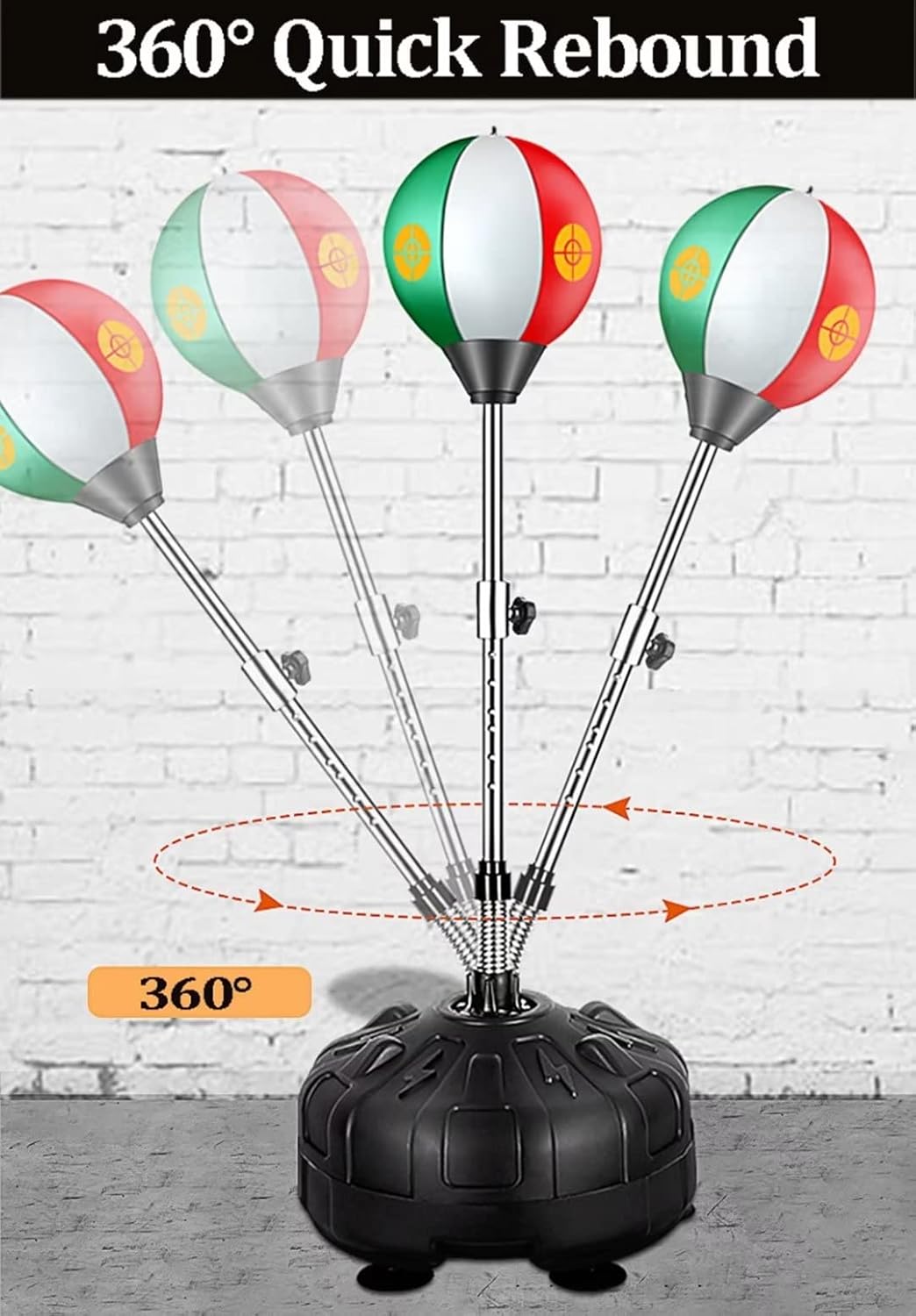 Punching Bags,Speed Punching Bags, with Stand/Inflator,Boxing Speed Ball,Freestanding Kickboxing Bag,for Club (Black)