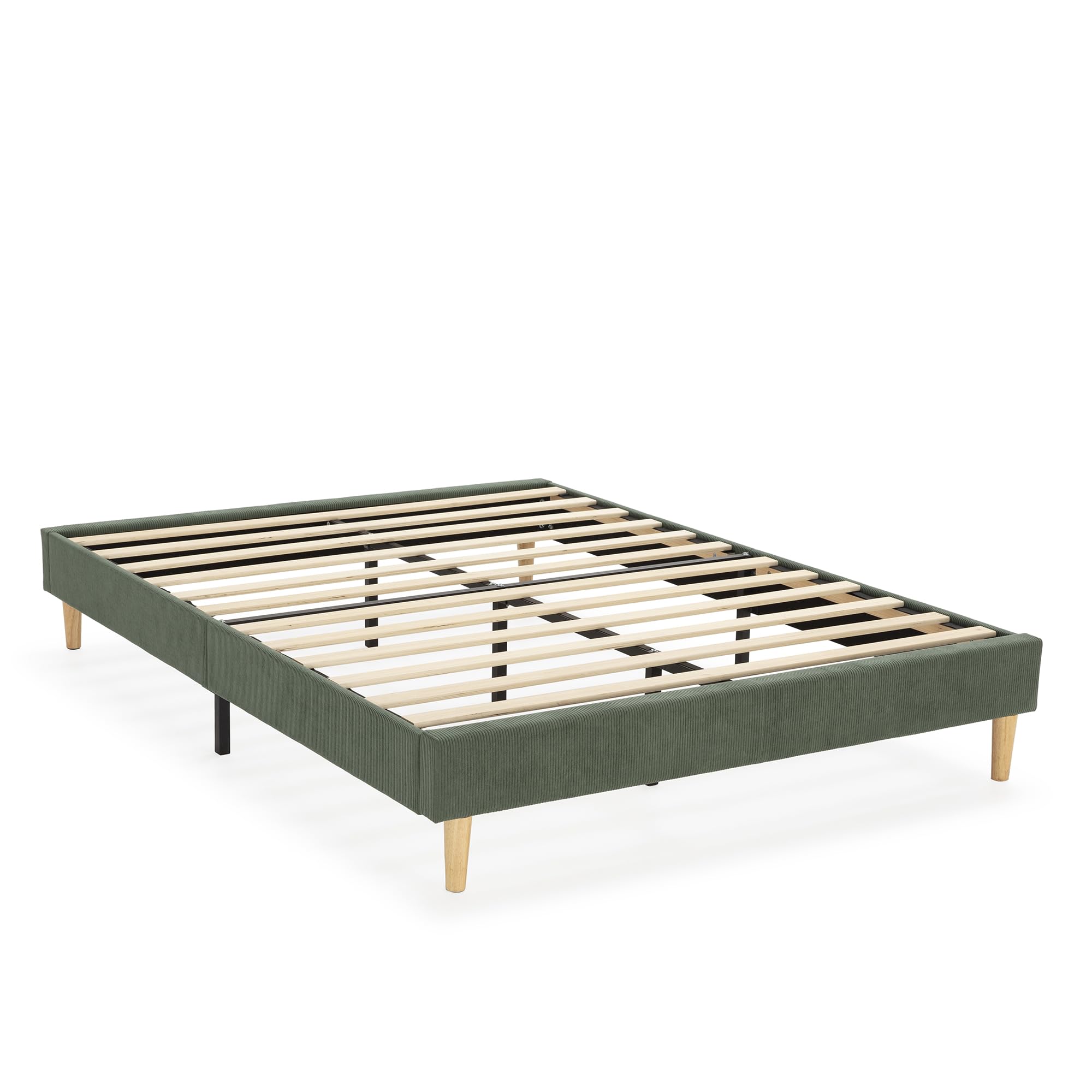 Sommier tapissé Bari 160x200 Vert HOMN LIVING : Lit double robuste hauteur 30 cm