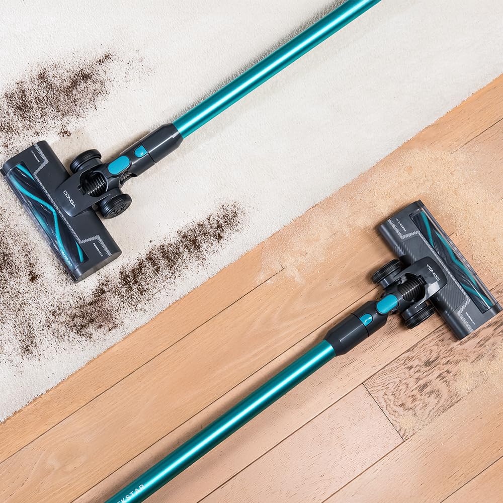 Cecotec Kabelloser Staubsauger Besen Conga Rockstar P50 X-Treme. 80AW, 20000Pa, BDLC Motor mit 265W, 50 Minuten Laufzeit im Eco-Modus, Mixbürste mit HairOut, Antiverwicklungen, 1200ml Behälter
