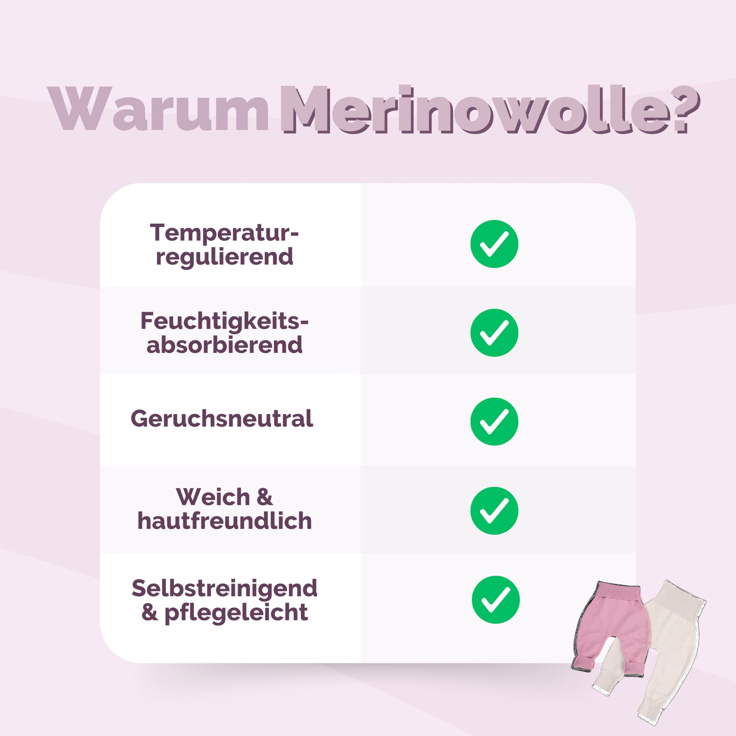 Livella | Bundhose & Wickeljacke aus 100 % Merinowolle – Baby Set in Creme oder Rosa (Gr. 50–62 oder 62-74) – Mitwachsend, OEKO-TEX zertifiziert, hautfreundlich & maschinenwaschbar