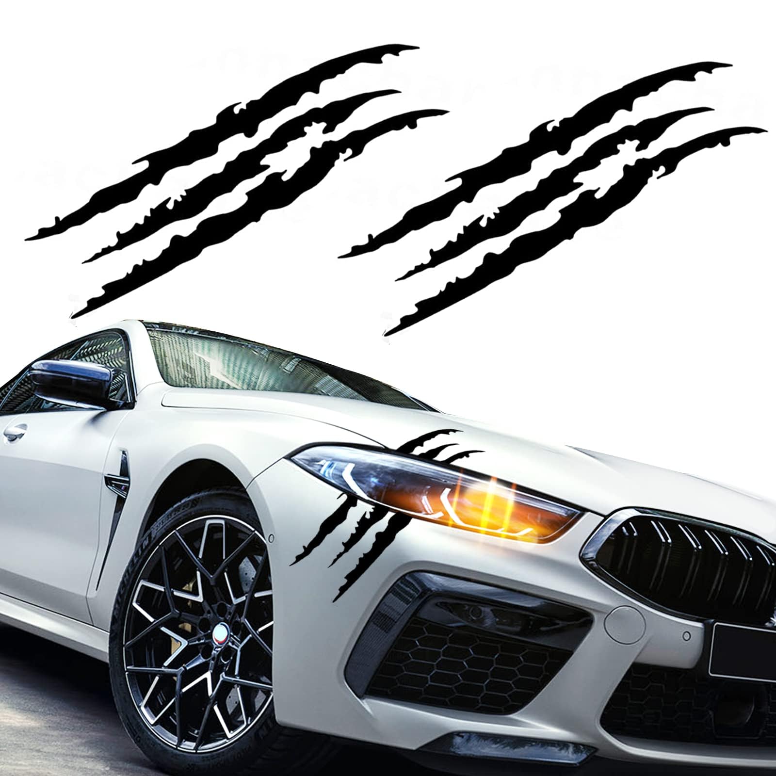 XIXID 2 pack claw marks car stickers for Porsche Cayenne Coupé 9YB I 2019-2024, headlight decals waterproof monster scratch vinyl graphics body styling accessories pvc