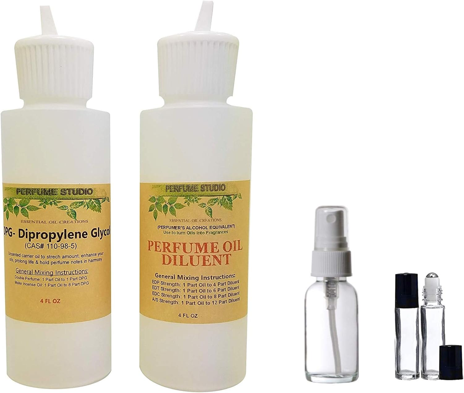 Perfume Making 5Piece Set; 1, 4oz Perfumer's Alcohol