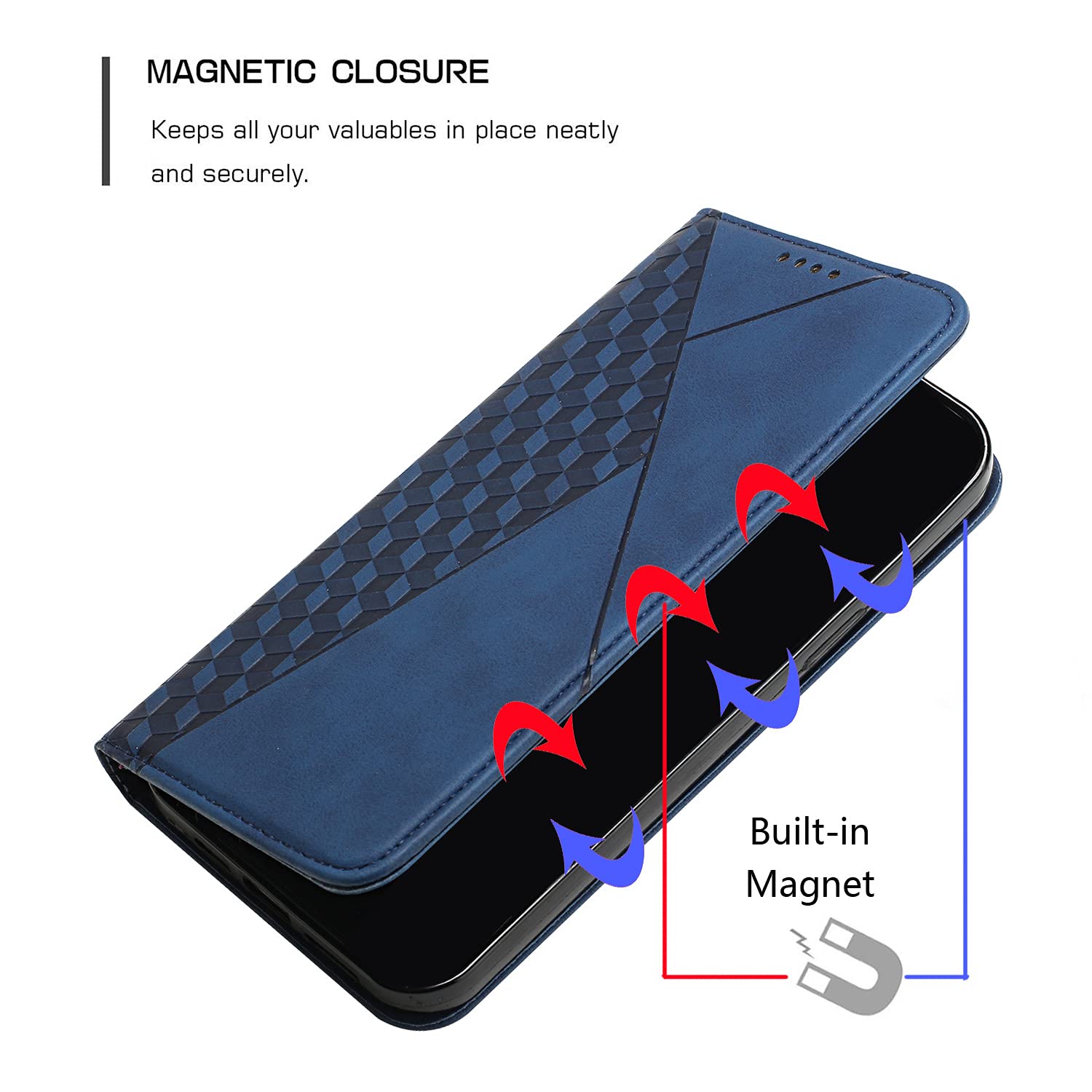 UEEBAI Custodia Portafoglio In Pelle Per IPhone 12 Pro Max (6,7'') - Con Slot Per Carte, Chiusura Magnetica E Cinturino - Grigio