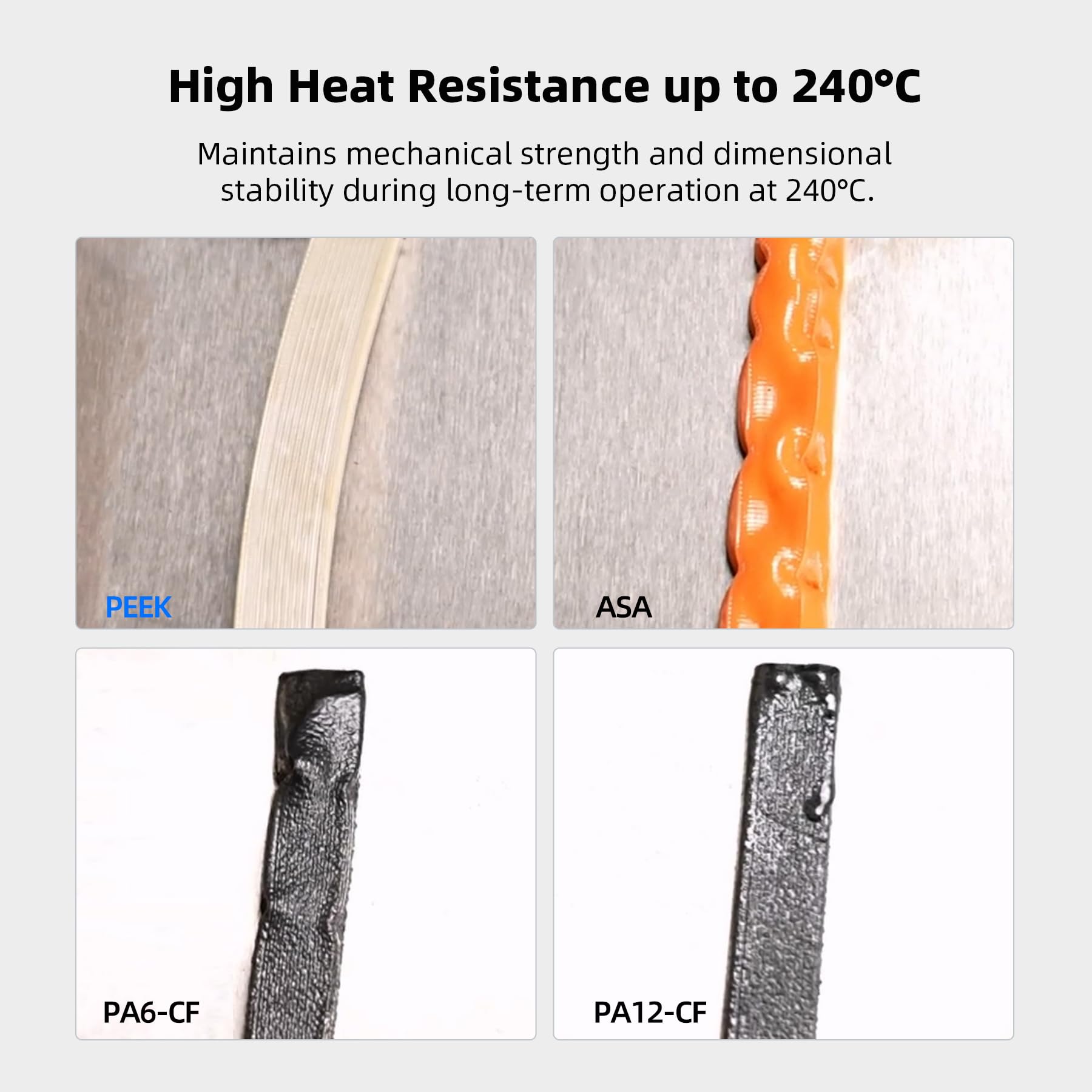 Inslogic PEEK Filament 1,75mm 3D Druck Filament, UL94 V-0 Flammhemmend, Hochfest und Hitzebeständig 250g Nachfüllpackung, Kompatibel mit Bambu- und Sunlu-Spulen, Naturfarben