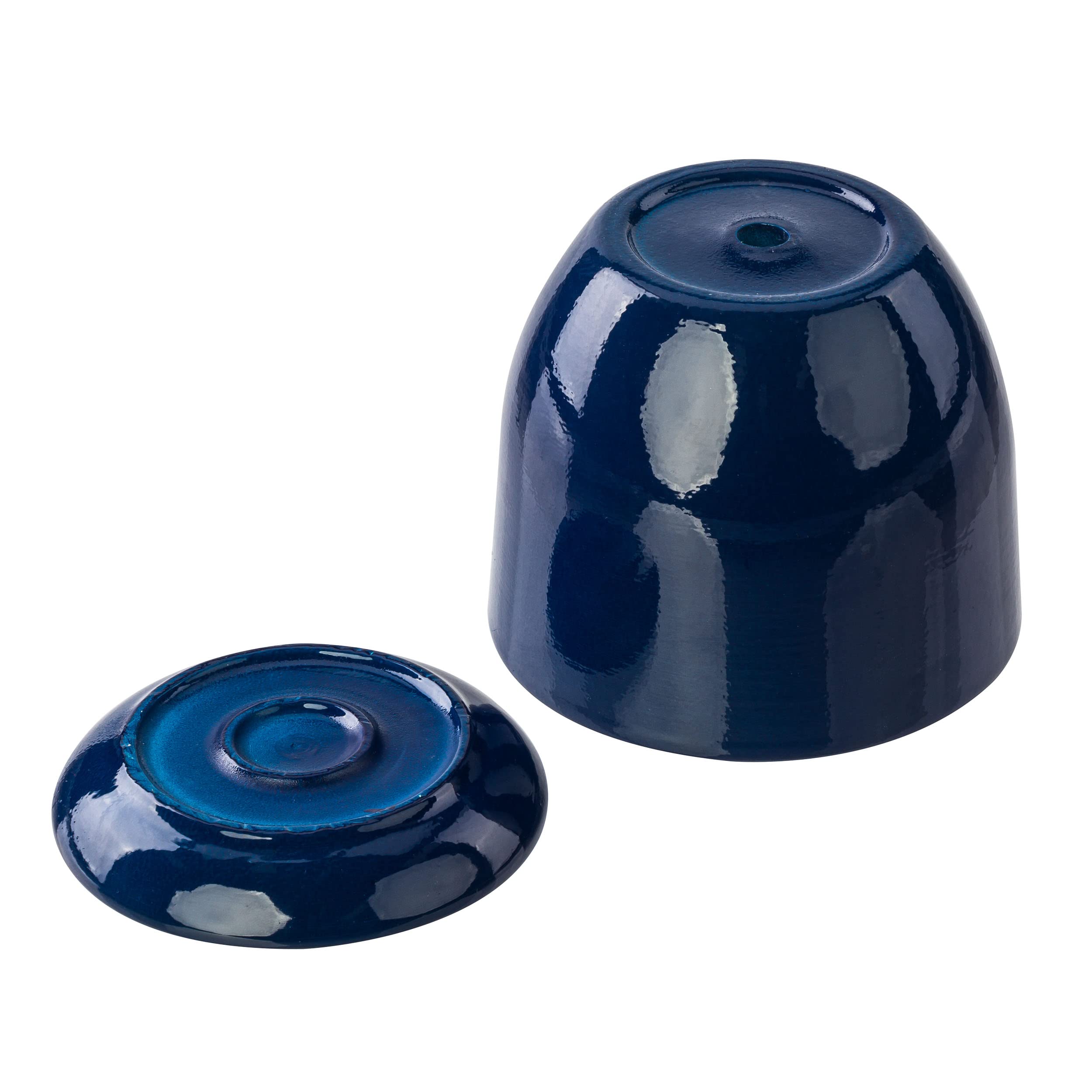 botle Keramiktopf Pflanztopf Blumenchale Übertopf Pflanzkübel handbemalt D 250 mm Navy blau Keramik inkl. Untersetzer Wasserablaufloch