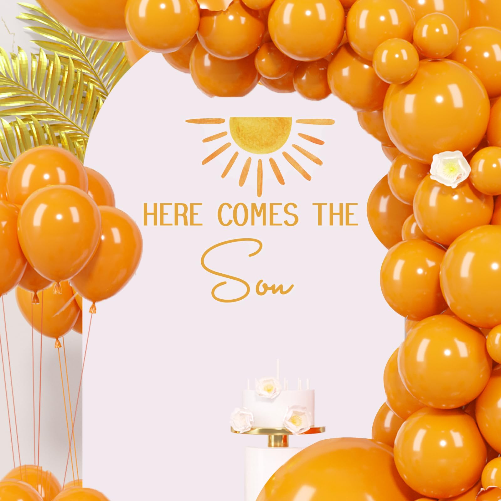 Here Comes the Son Decal Sign - Sun Baby Shower Party Decorations, Gender Reveal Party Sticker for Arch Backdrop, It's a Boy, Sunshine Baby Shower Welcome Baby Boy Party Supplies