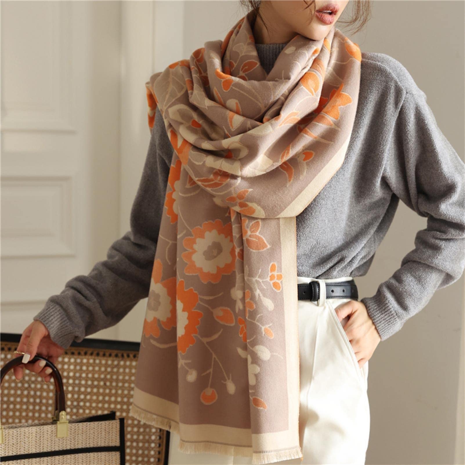 URYYRIT Sciarpa Scialle Eleganti Coperte Spessa Lunghe Signore Sciarpa Avvolgimento Caldo Sciarpa Inverno Signore Turbante