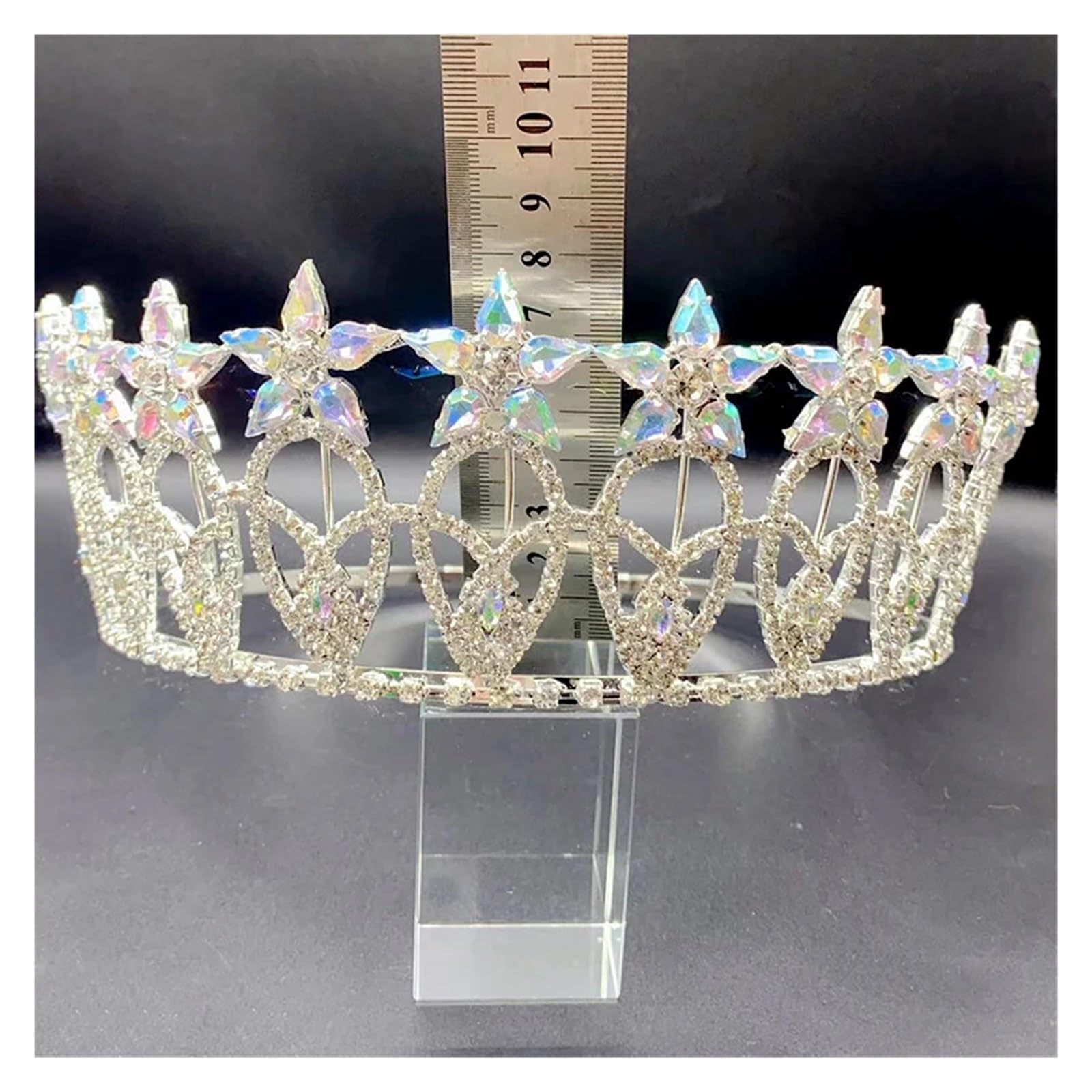 Strass Hochzeit Krone Kristall Braut Haarschmuck Frauen Tiara Barock Stirnband Braut Königin Diadem Verstellbare Kopfbedeckung Zart Bequem