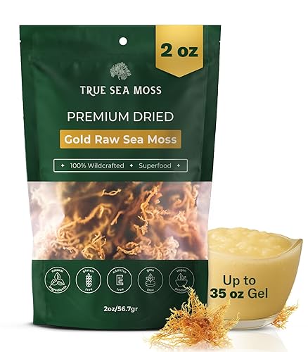 Miniatura 8 de Sea Moss Raw Gold Premium Secado por TrueSeaMoss - Musgo marino orgánico silvestre crudo - Musgo marino irlandés 100% orgánico - Bebida avanzada de
