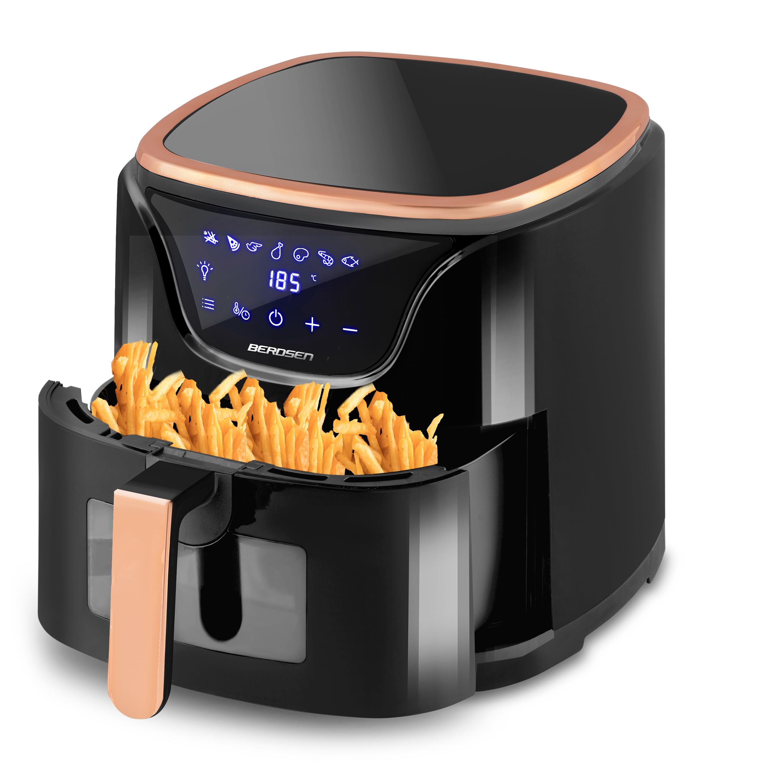 Berdsen Frytkownica beztłuszczowa frytownica airfryer 5l 1500W czarno-złota