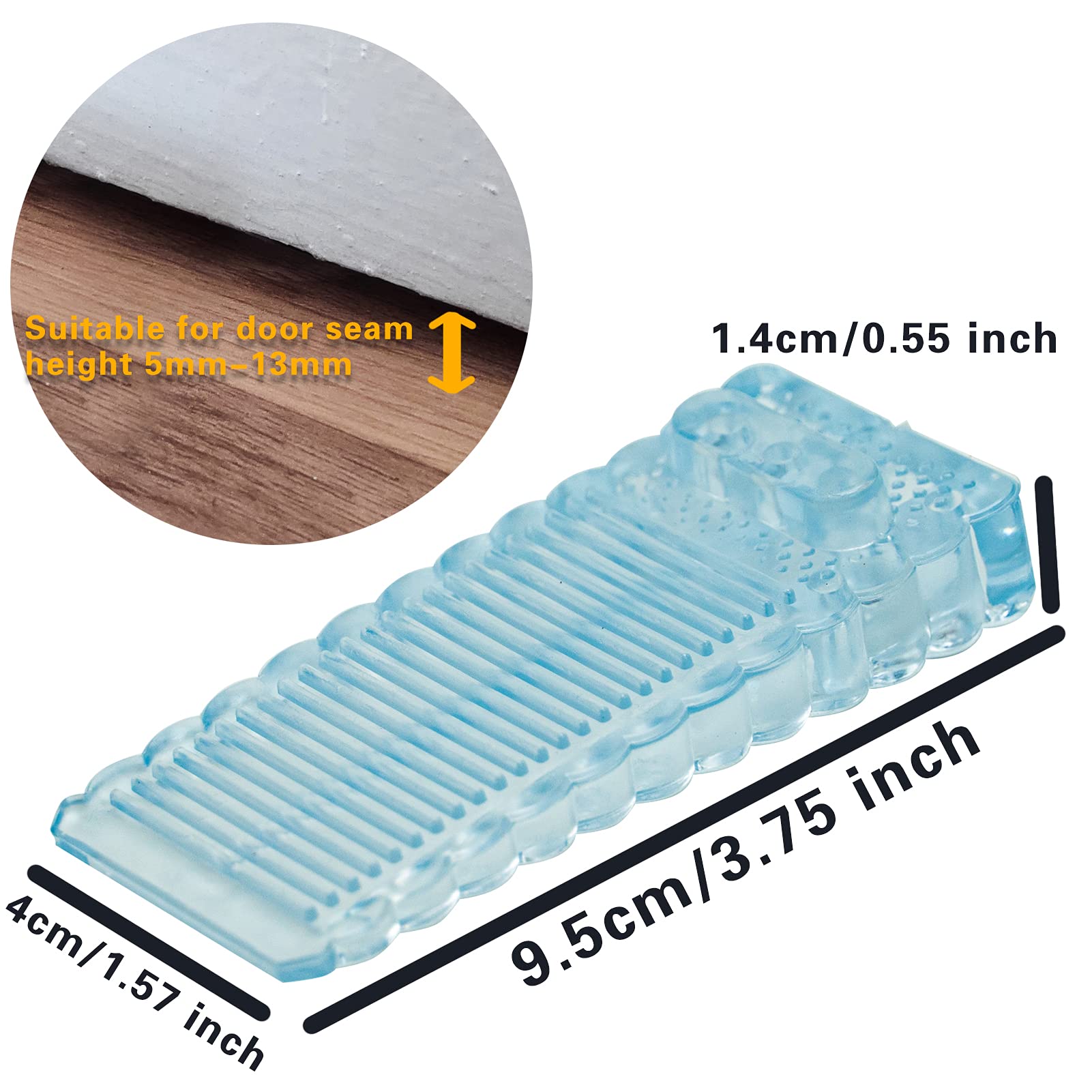 Fermaporta In Gomma SUPRROW 6pcs - Trasparente, Antiscivolo, Regolabile, Per Porte/Finestre