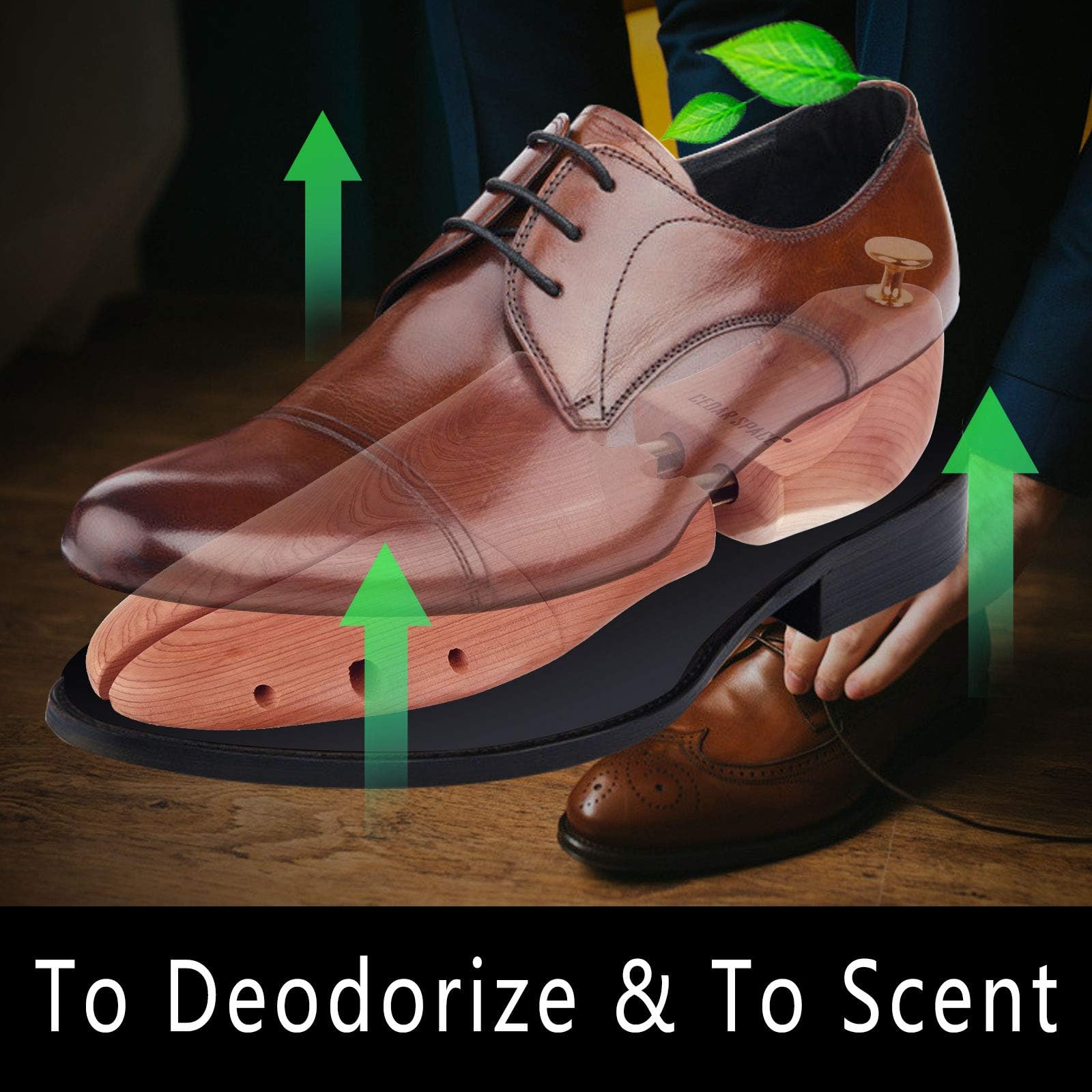 Cedar Space Cedar Shoe Trees for Men - Top Quality 2-Packs / 4-Packs Cedar Wooden Shoe Trees