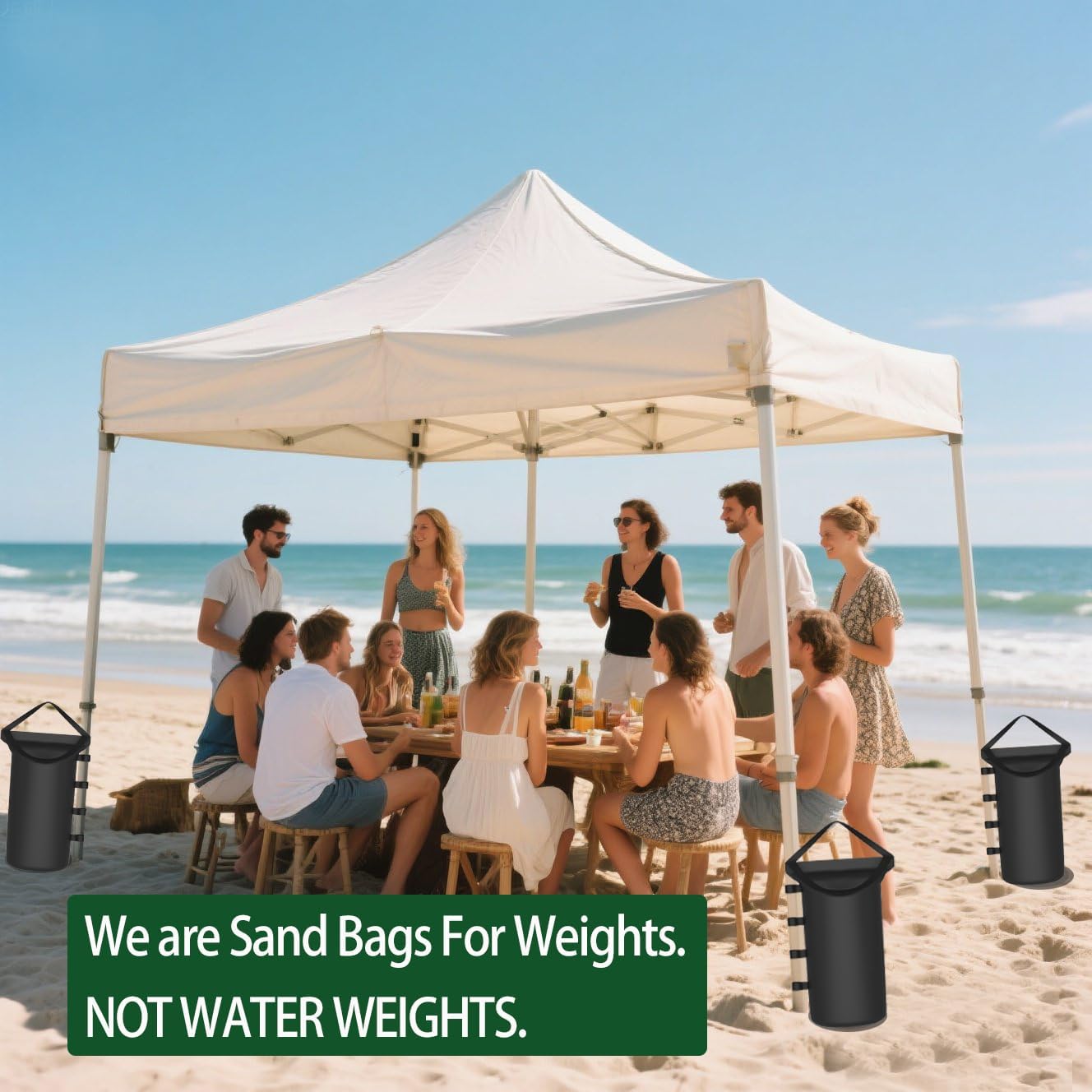 240LBS Canopy Tent Weights Set of 4 Empty Sand Bags for Canopy Tent Legs, Heavy Duty 1680D Pop Up Canopy Tent Weights Sandbags for Outdoor Gazebos, Umbrellas, Pergolas, Sunshades & Patio Furniture