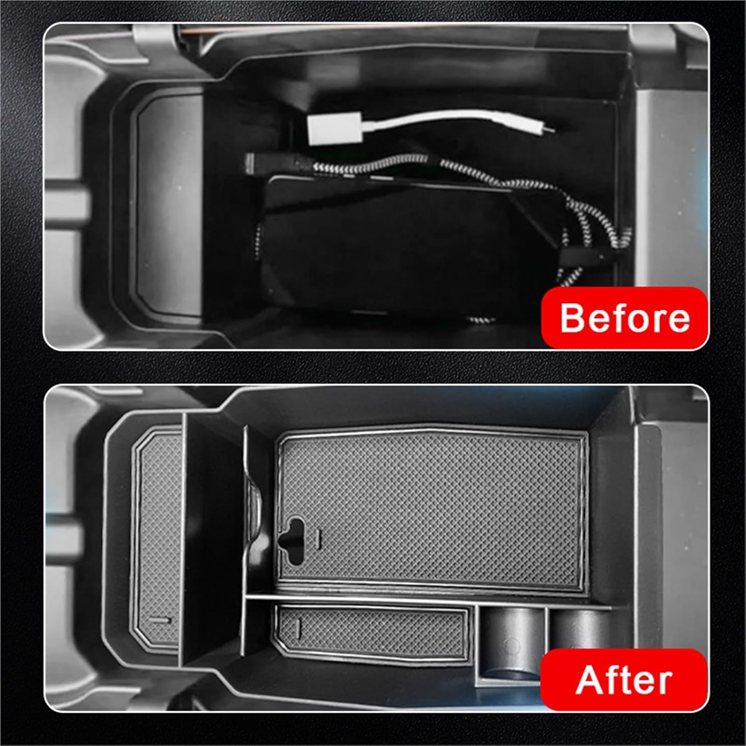 Car Glove Box Organizer Fit for 23-24 Mazda CX-50 Line Armrest Storage Box Durable(Orange)
