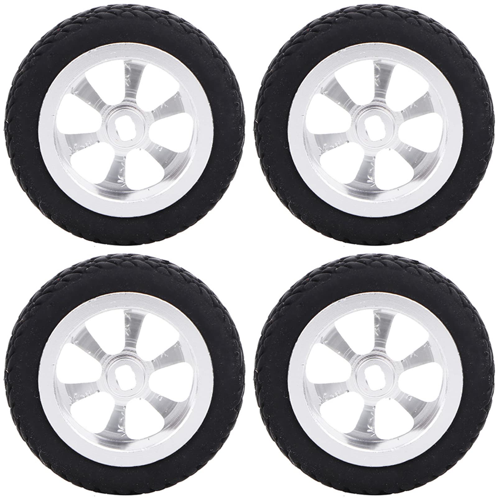 Pneus de Voiture RC 4 Pièces, Pneus à Adhérence Efficace, Moyeu de Roue en Aluminium, Longue Durée de Vie, Amélioration de la stabilité, Installation Facile pour WLtoys 1/28 RC