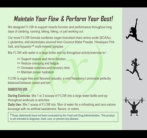 Miniatura 5 de Polvo de electrolitos Flow + BCAA Keto  Fórmula atlética mejorada - Apoya el rendimiento muscular, hidratación y recuperación, sin azúcar y vegano,