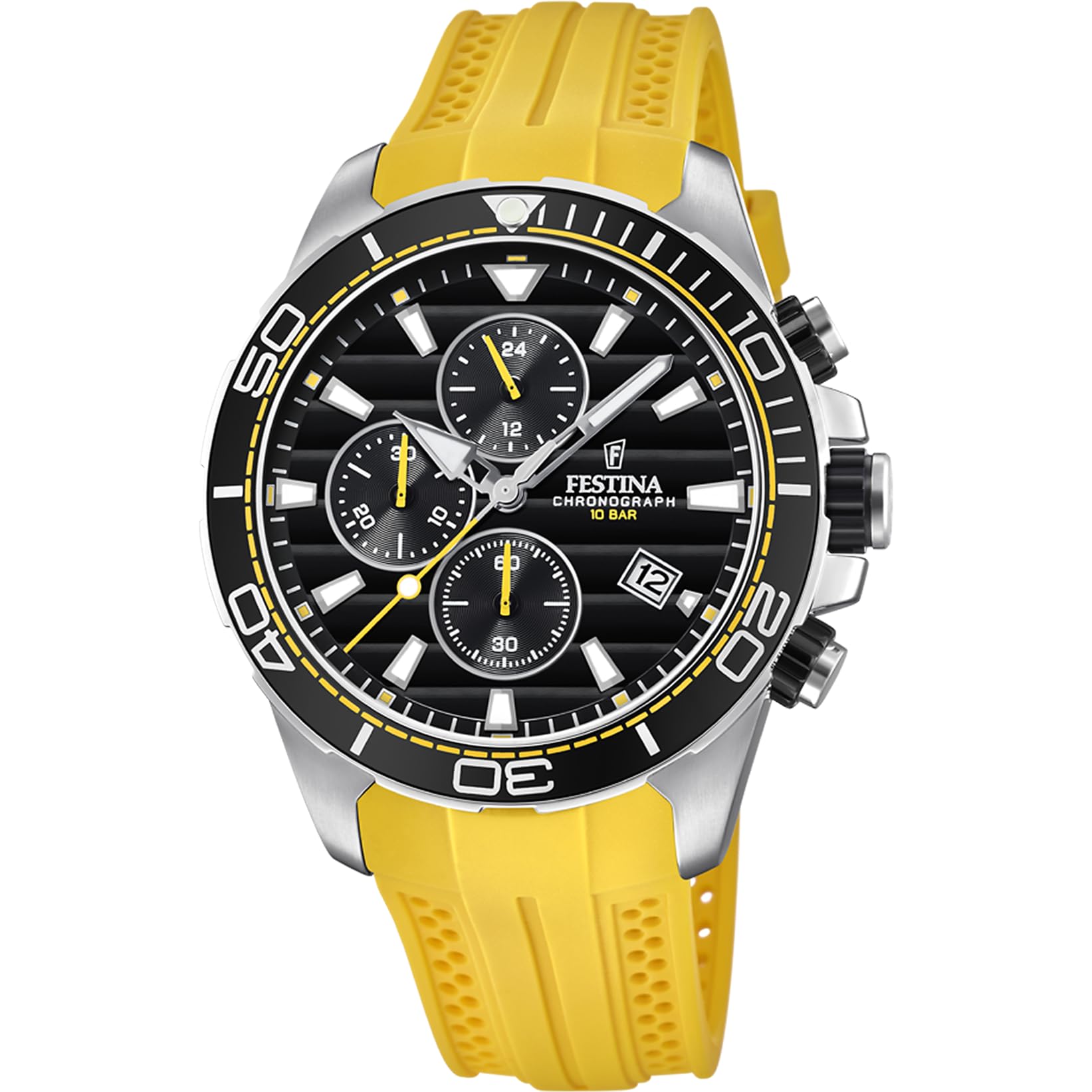 Festina Orologio Uomo Analogico in Caucciù - Movimento al Quarzo - Orologio Sportivo da Uomo - Cronografo - Calendario - Vetro Minerale Resistente - Impermeabile 10 ATM F20370 Special Prices