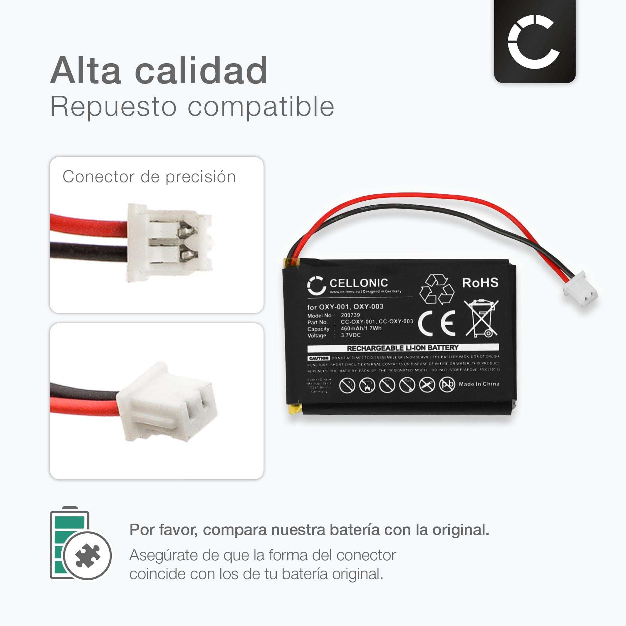 CELLONIC 1x Batería para Videoconsola Compatible con Nintendo Gameboy Micro, OXY-001 - (460mAh, 3.7V)